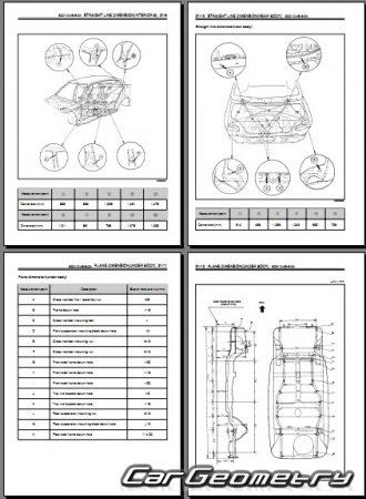 Размеры кузова Kia Sephia (FB) 1995-2001