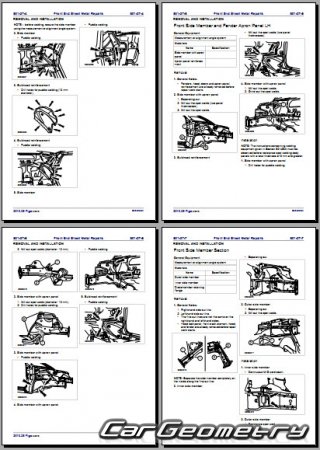 Контрольные размеры кузова Ford Figo с 2009 Body Repair Manual