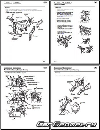 Контрольные размеры кузова Honda Odyssey (RL3) 2005–2010 Body Repair Manual