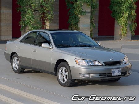 Геометрические размеры кузова Lexus ES 300 1997–2001 (XV20) / Toyota Windom (MCV20)
