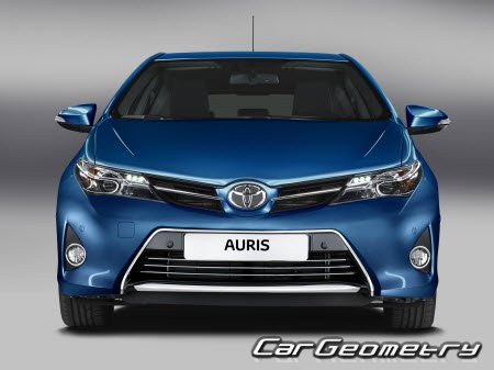 Кузовные размеры Toyota Auris 2012-2018, Размеры кузова Тойота Аурис второго поколения