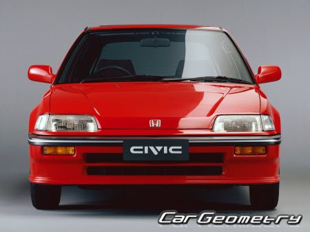 Размеры кузова Honda Civic 1988-1991 (Hatchback, Sedan, Wagon, CRX)