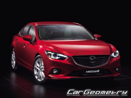Геометрические размеры Mazda 6 Sedan 2013-2018 Третье поколение
