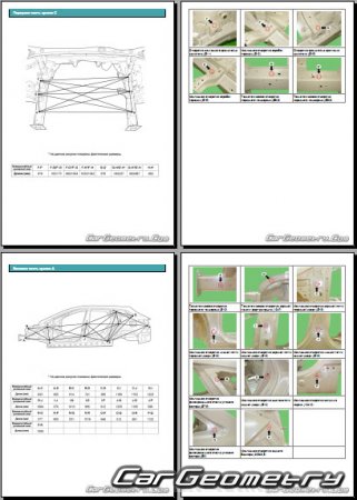 Контрольные размеры кузова Hyundai i40 (VF) Wagon 2012-2017 Body Repair Manual