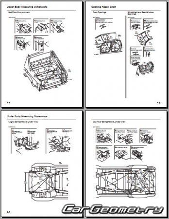 Кузовные размеры Honda Ridgeline 2006-2014 Body Repair Manual