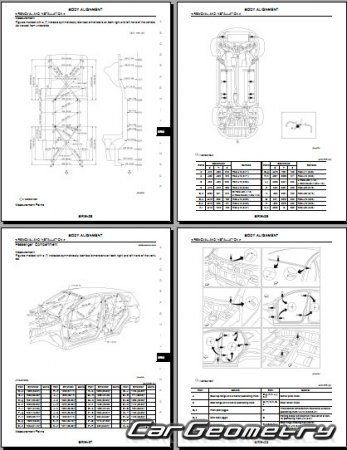 Размеры кузова Nissan Qashqai (J10) 2007-2013 Body Repair Manual