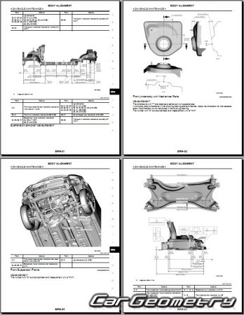 Кузовные размеры Nissan Pixo (Suzuki Alto) 2009-2015 Body Repair Manual