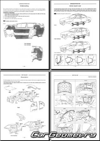 Контрольные размеры кузова Nissan Almera (N16) 2000–2006 Body Repair Manual