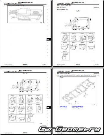 Геометрические размеры кузова Nissan Titan (A60) 2004-2014  Body Repair Manual