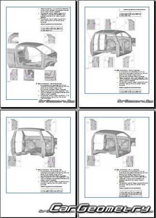 Контрольные размеры кузова Ford Ranger с 2012 Body Repair Manual