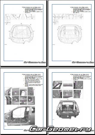 Геометрические размеры кузова Ford Fiesta (2002-2008) Body Repair Manual