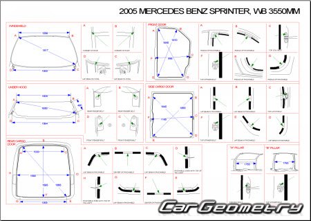 Мерседес Спринтер VAN (Type 903) 1995-2006 (3000mm и 3550mm)