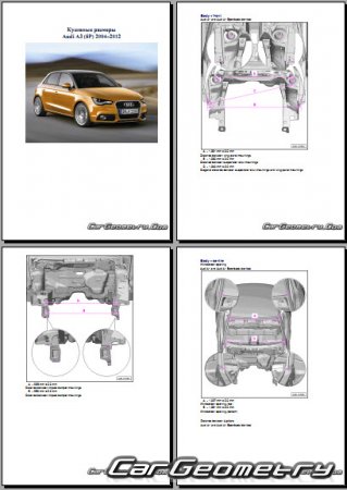 Размеры кузова Ауди A1 (8X) 2010-2018 (3DR, 5DR Hatchback)