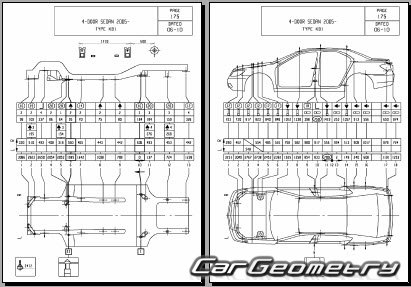 Honda Legend (KB1) 2004–2010 Body dimensions