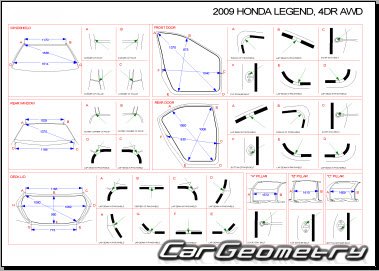 Honda Legend (KB1) 2004–2010 Body dimensions