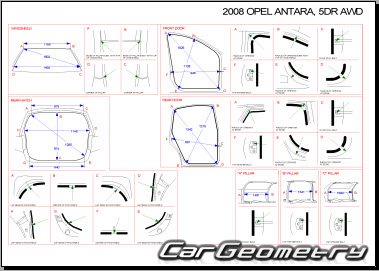 Геометрия Опель Антара, Кузовные размеры Opel Antara 2007–2013 Body dimensions