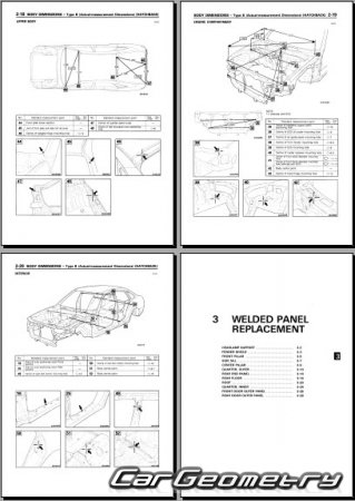 Mitsubishi Galant Sedan 1993–1996 (Sedan) Body Repair Manual