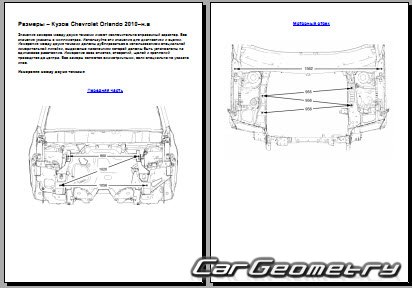Chevrolet Orlando с 2010 Body dimensions