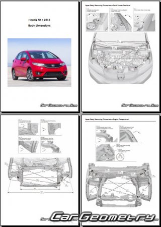 Размеры кузова Honda Fit (GK) с 2013-2017 Body dimensions