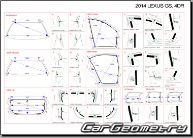 Размеры кузова Lexus GS250, GS350 с 2012 (GRL10, GRL11, GRL15)