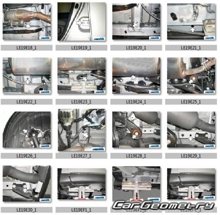 Контрольные размеры кузова Lexus RX350, RX270 2009–2015 Collision Repair Manual