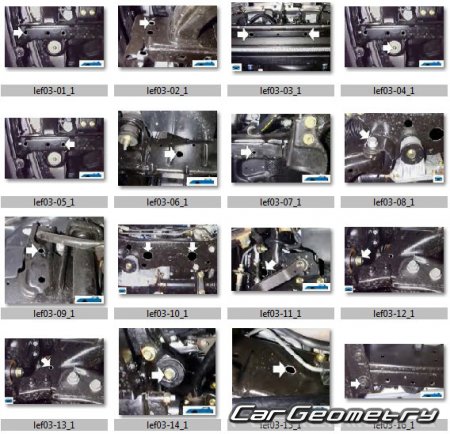 Размеры кузова Lexus LX470 1998-2007 (UZJ100) Collision Repair Manual