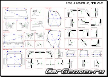 Размеры кузова Hummer H3 2005–2010