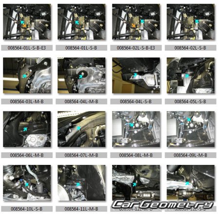 Контрольные размеры кузова Acura TL 2009–2013 Body Repair Manual