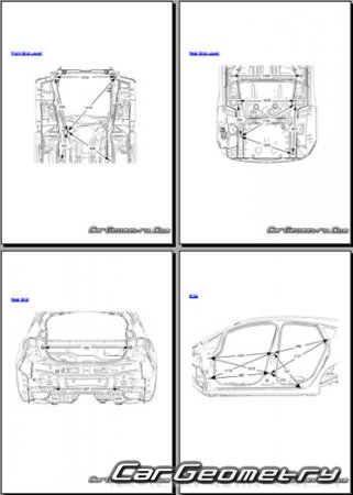 Кузовные размеры Опель Астра J 5DR, Геометрия кузова Opel Astra (J) 5HB 2009–2016