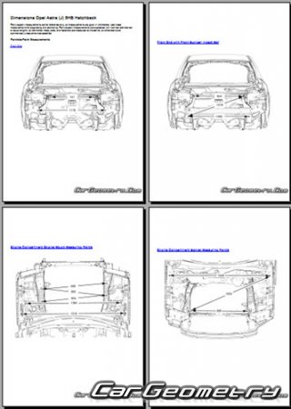 Кузовные размеры Опель Астра J 5DR, Геометрия кузова Opel Astra (J) 5HB 2009–2016