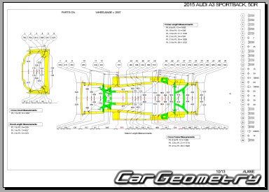 Геометрия Ауди A3 (8V) SPORTBACK 5DR 2012-2020