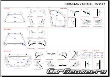 Геометрия BMW 2 Series (F22) 2014-2020 Coupe