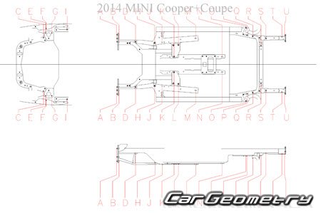 MINI Cooper Coupe (R58) 2011–2017 Body dimensions