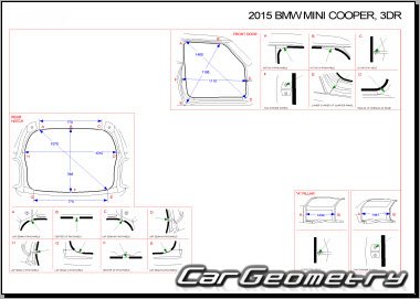 Геометрия Мини Купер (F56) 2014–2022 (3-Door Hatchback)
