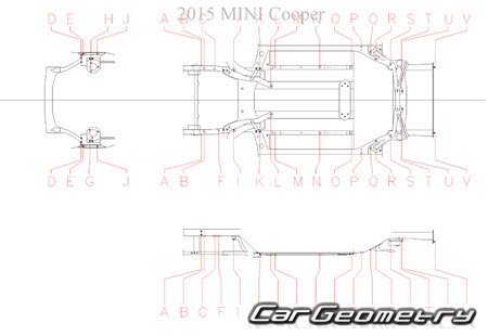 Геометрия Мини Купер (F56) 2014–2020 (3-Door Hatchback)