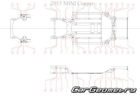 Кузовные размеры Mini Cooper (F55) 2014–2020 (5-Door Hatchback)
