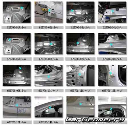 Геометрия кузова Шкода Октавия (Typ 5E) 2013-2020 (FWD/4WD)