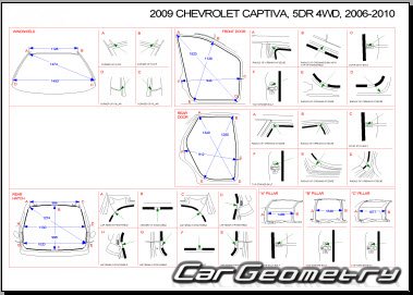 Chevrolet Captiva 2006–2011 Body dimensions