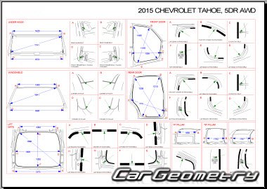 Кузовные размеры Chevrolet Tahoe IV 2015–2020 Body dimensions