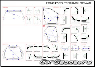 Chevrolet Equinox II 2010–2015 Body dimensions