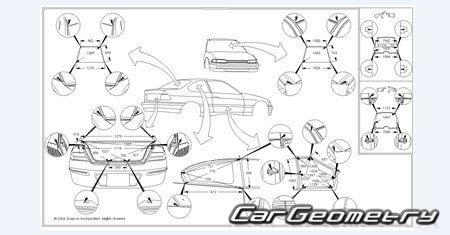 Chrysler Sebring (Sedan JR, Coupe ST) 2000–2006 Body dimensions