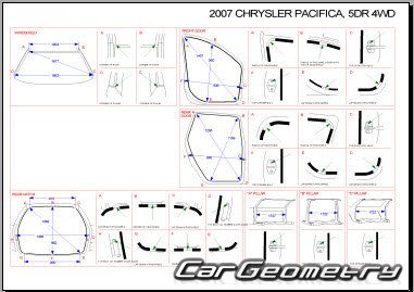 Геометрия кузова Крайслер Пацифика (CS) 2004–2008
