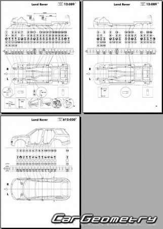 Геометрия кузова Range Rover (L405) 2012-2020