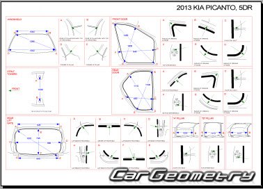 Размеры кузова Kia Picanto (TA) 2011-2016