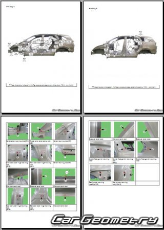 Размеры кузова Kia Sorento (UM) с 2015 Body shop manual