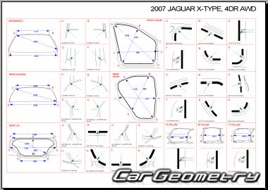 Кузовные размеры Jaguar X-Type (X400) 2001–2009 (Sedan, Estate)