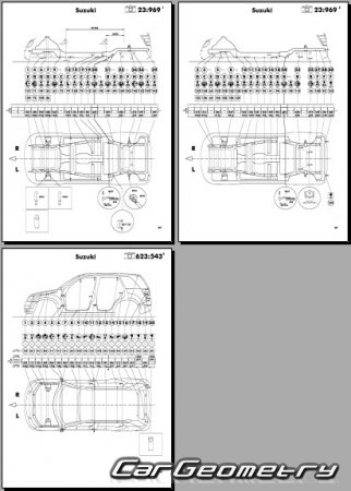 Геометрия кузова Сузуки Гранд Витара 5-door (II) 2009–15