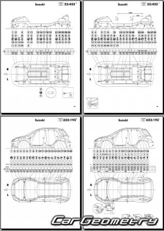 Кузовные размеры Suzuki SX4 2006-2012 (Sedan и Hatchback 2WD и AWD)