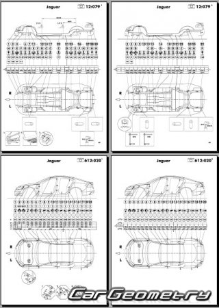 Jaguar XF 2008–2015 Body dimensions