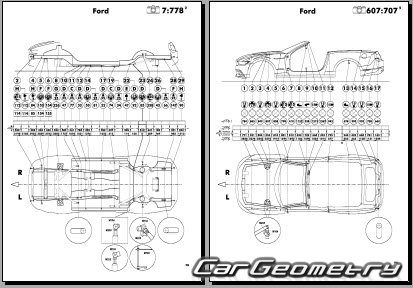 Геометрия Ford Mustang 2015-2021 (Шестое поколение)